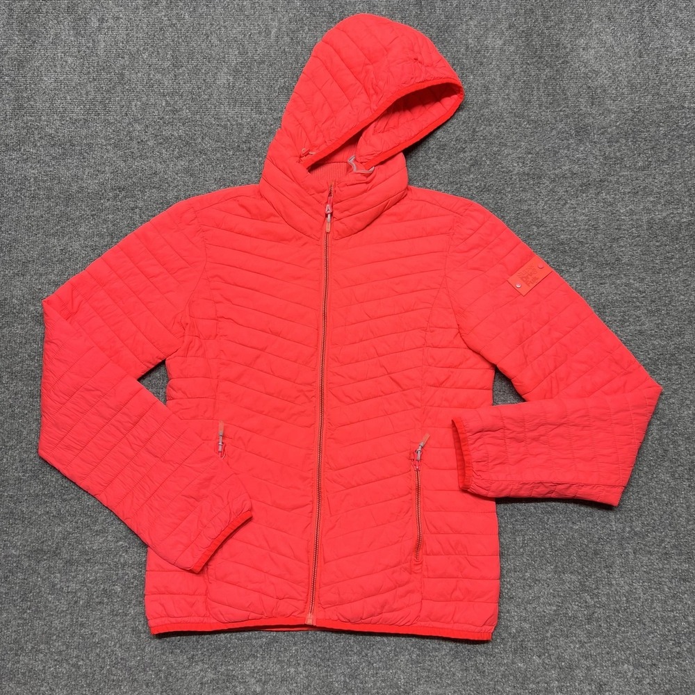 Superdry Fuji Jacket Womens 8 Quilted Puffer Hooded Full Zip Pockets Warm